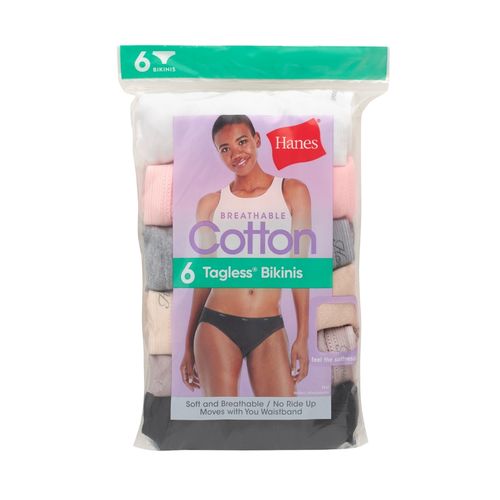 P6 Bikini Algodon Dama Hanes Surtido 7