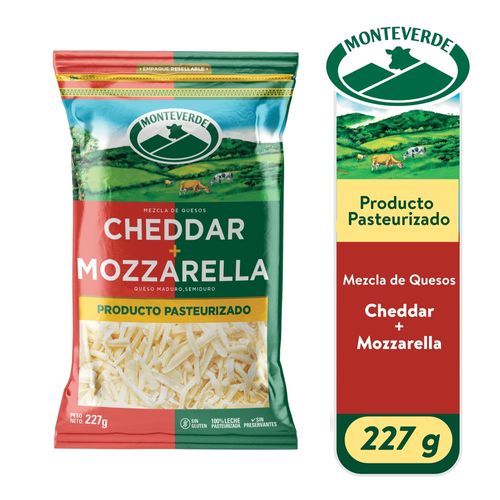 Mezcla Queso Montev Mozar Y Cheddar 227g