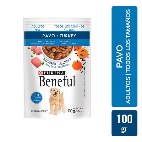 Alimento Húmedo Purina Beneful para perro adulto sabor pavo - 100 g