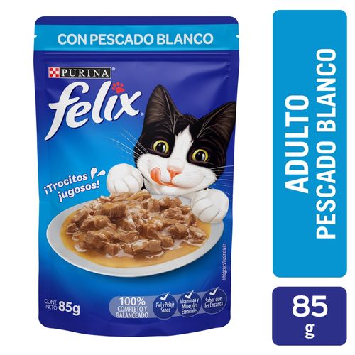 Alimento Húmedo Gato Adulto Purina Felix Pescado Blanco -85 g