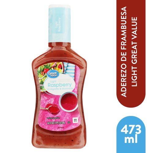Aderezo Great Value de frambuesa light - 473 ml