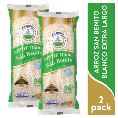 Arroz Blanco, San Benito 2 pack, Grano extra largo - 908 g