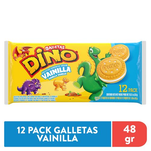 Galletas Dino, vainilla -12 paquetes