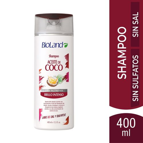 Shampoo Bioland Aceite de Coco Brillo Intenso - 400 ml