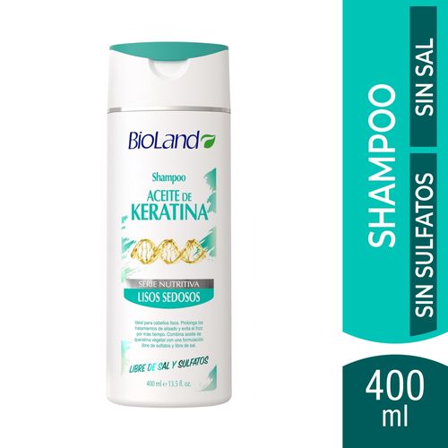 Shampoo Bioland Aceite de Keratina Lisos Sedosos - 400ml