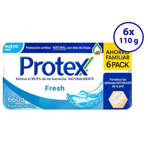 Jabón en Barra Antibacterial Protex,  Fresh, 6 pack -110 g
