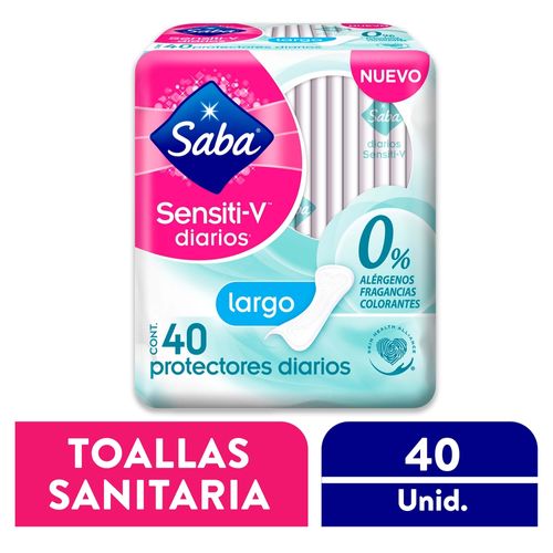 Protectores Diarios Saba Sensiti-V Largos -  40 Unidades