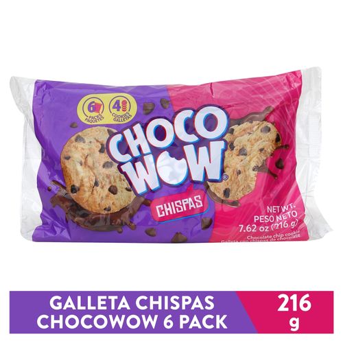 Galleta dulce Chocowow Chispas 6U - 216 g
