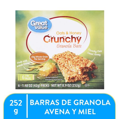 Barras De Granol Gv Avena  Miel  252 Gr