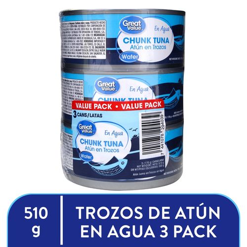 Atun Great Value En Agua 3pack - 510 g