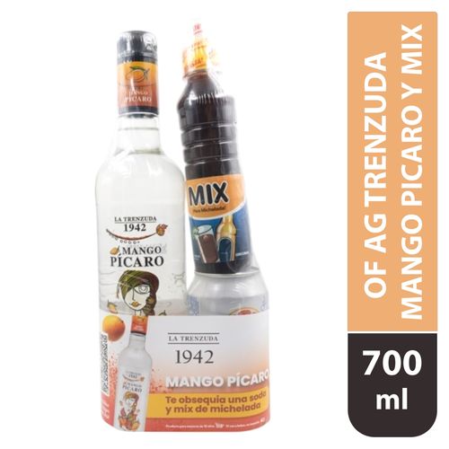 Bebida alcohólica La Trenzuda Mango Picaro más mix para michelada - 700 ml