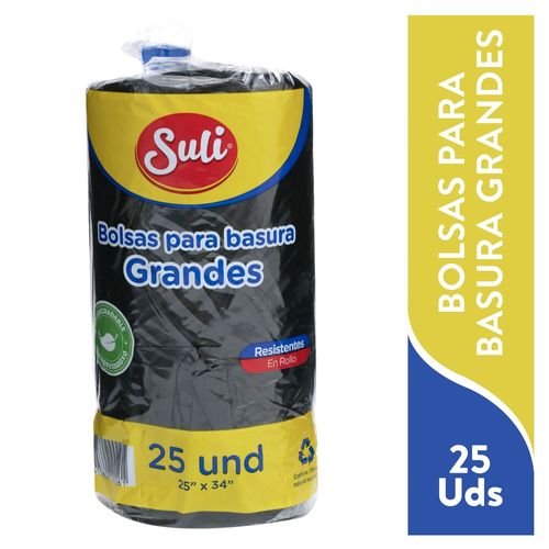 Bolsa Para Basura Suli Negra Grande - 25 Unidades