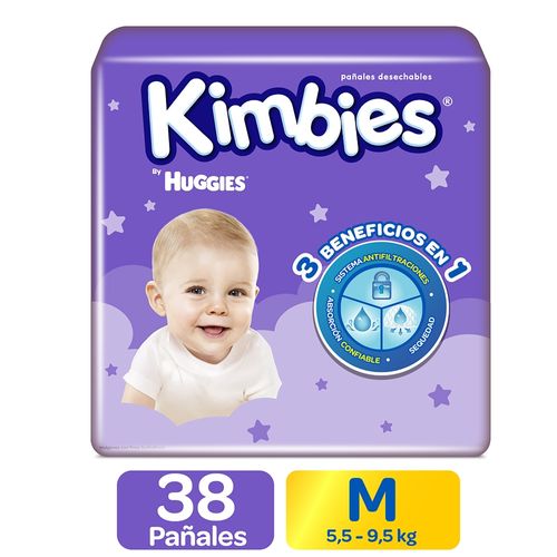 Pañales Kimbies Etapa 2/M - 38 Unidades