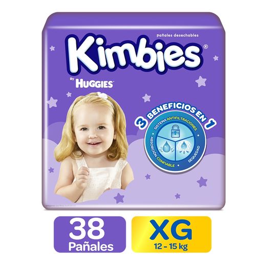 Pañales Kimbies Etapa 4/XG - 38 Unidades
