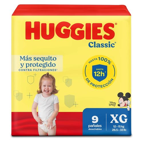 Pañales Huggies Classic Etapa 4/XG - 9 Uds