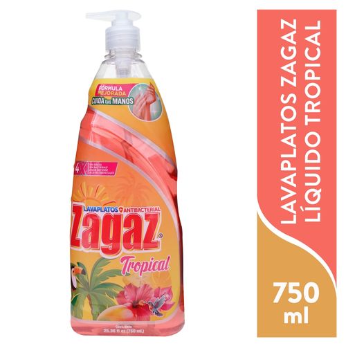 Lavaplatos Liquido Zagaz Tropical 750 Ml