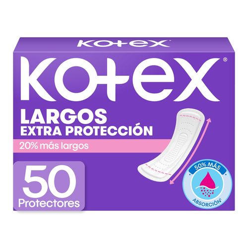 Protectores Diarios Kotex Extra Largos - 50 Uds