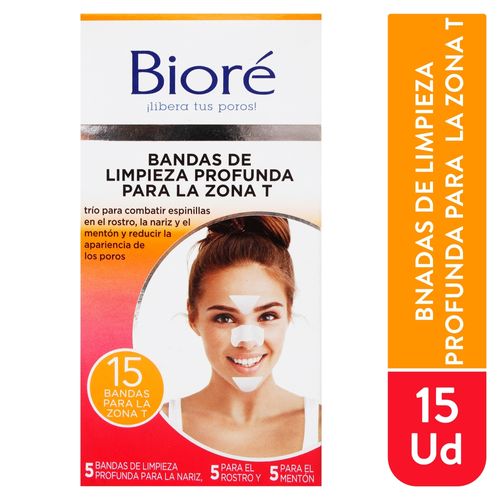 Bandas De Limpieza Marca Biore Zona T - 15 Unidades