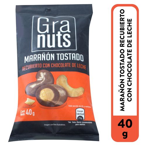 Marañón Granuts tostado cubierto de chocolate - 40 g