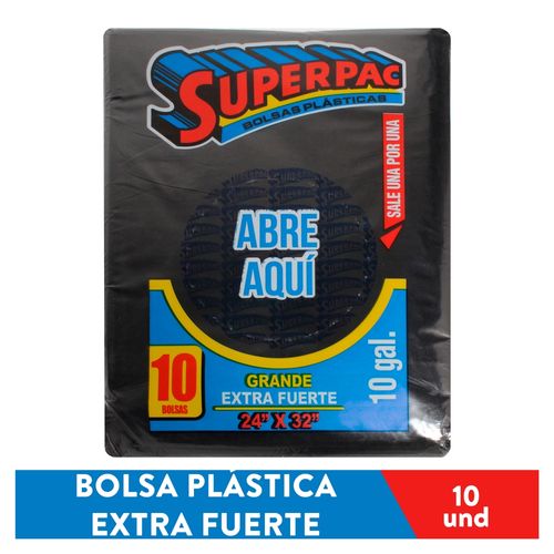 Bolsa Superpac Para Basura Negra Caja Mediana -  10 Unidades