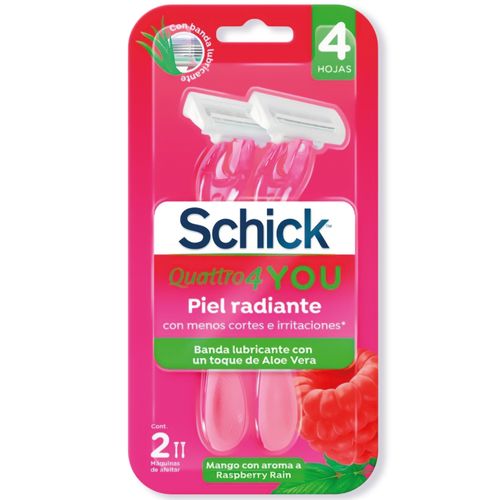 Rasuradora Schick Quatro U Raspberry 2ea