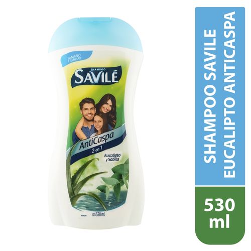 Shampoo Savilé Eucalipto Y Sábila Anticaspa 2 En 1 - 530 ml
