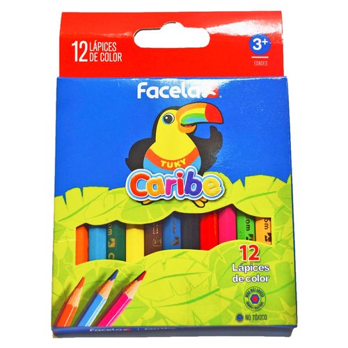 Crayones Facela Caribe Cortos -12 Unidades