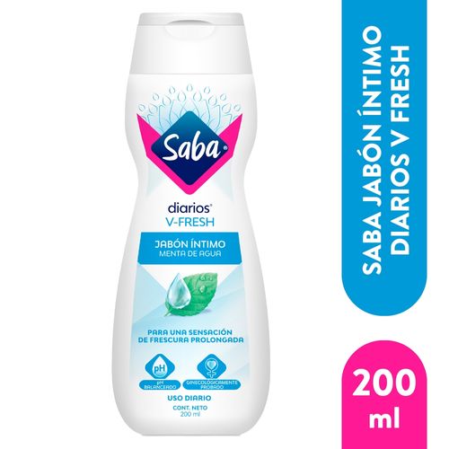 Jabón Íntimo Saba V-Fresh Menta De Agua - 200 ml