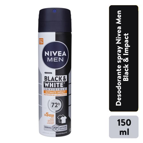 Desodorante Nivea Men  Antimanchas en Spray Black & White Invisible Ultimate - 150 ml