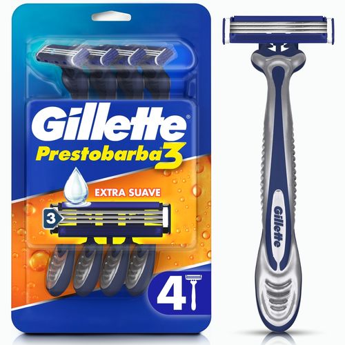Máquinas Para Afeitar Desechables Gillette Prestobarba 3 Comfortgel - 4 Uds