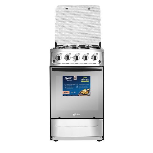 Cocina de gas Oster OS-GSC20G4HTBS negra 4 quemadores 20 Pulgadas