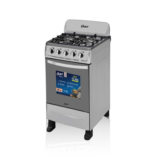 Cocina a Gas 20" Oster OS-GSBCW20IS Color Gris 4 Quemadores