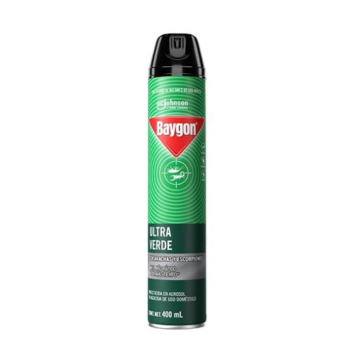 Insecticida Baygon Ultra Verde En Aerosol, Plaguicida Uso Doméstico - 400 ml
