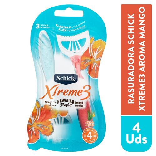 Rasuradora Schick Xtreme Piel Delicada - 4 Unidades
