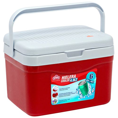 Hielera polar Guateplast pequeña color rojo capacidad 4.9 L