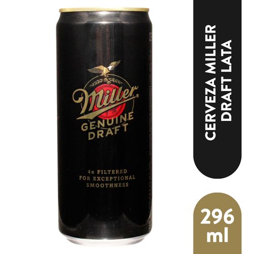 Cerveza Miller Draft Lata 296 ml
