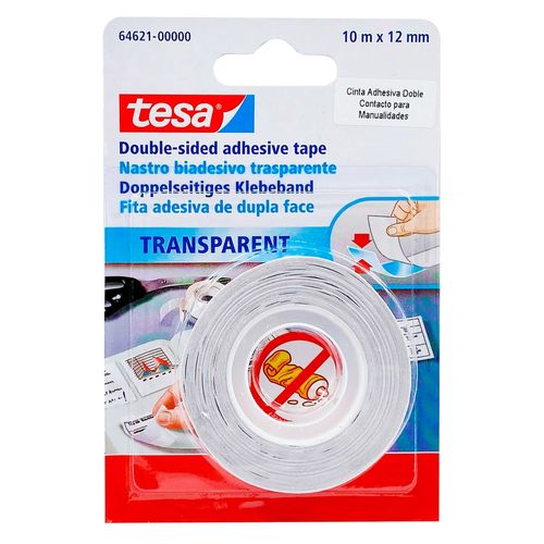 Cinta Tesa Doble Cara Trasparente -10mx12 mm