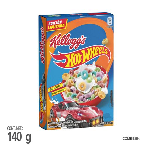 Cereal Kellogg's Hot Wheels Sabor Froot Loops original 1 Caja - 140 g