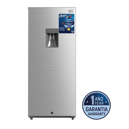 Refrigeradora Defrost Oster Mod. OS-DFMI187VD 187 Litros (6.6pc) Color Silver con Dispensador de Agua y Puerta reversible.