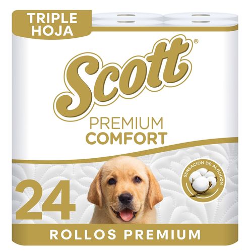 Papel Higiénico Scott Premium Comfort Triple Hoja - 24 Rollos