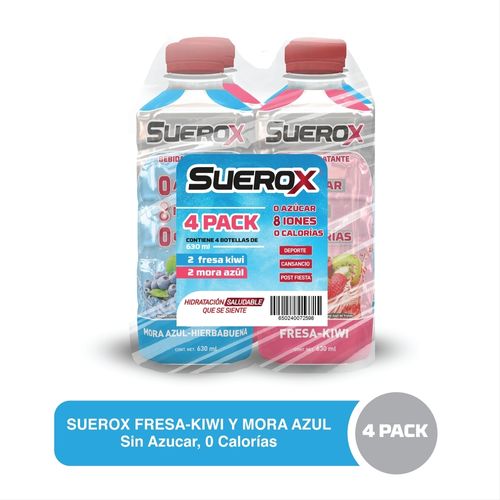 Bebida Hidratante Suerox Sin Azúcar  4 Pack -2520 ml
