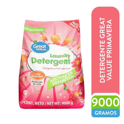 Detergente Great Value En Polvo Aroma Primavera - 9000 g