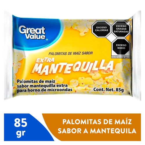 Palomitas Great Value De Maíz Extra Mantequilla - 85 g