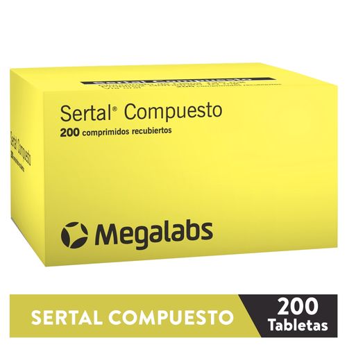 Sertal Compuesto Megalabs 200 comprimidos-Precio indicado por comprimido