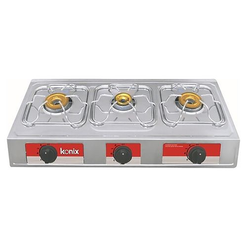 Cocina de mesa Konix 3 quemadores color gris