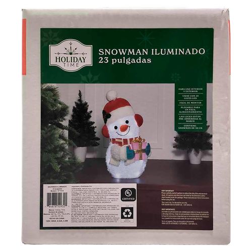 Adorno Holiday time Snowman Iluminado - 23 pulgadas
