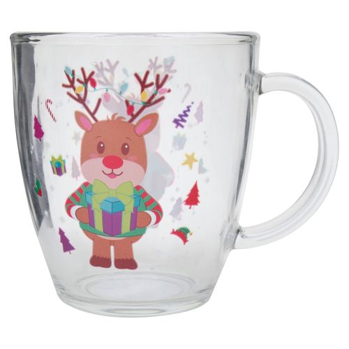 Jarra Zibo de vidrio con diseño navideño