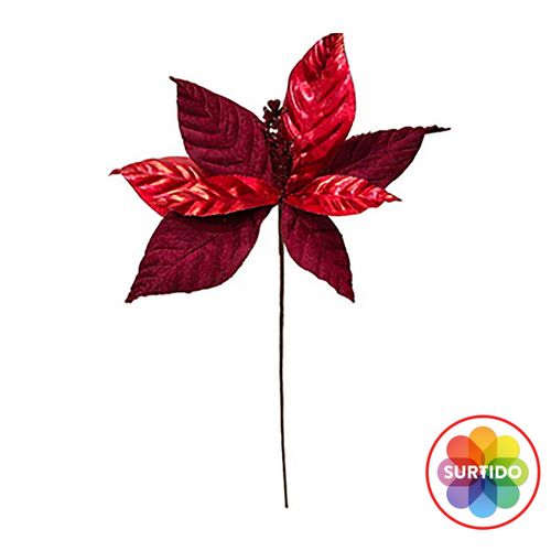 Adorno Holiday Time flor navidad roja ó dorada