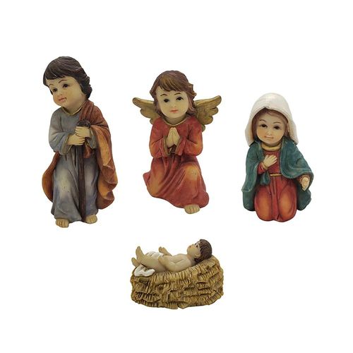 Adorno Holiday Time nacimiento maria josé ó angel diseño de niños - 9 cm