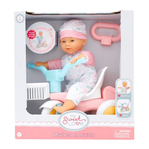 Muñeca Baby Boutique En Triciclo